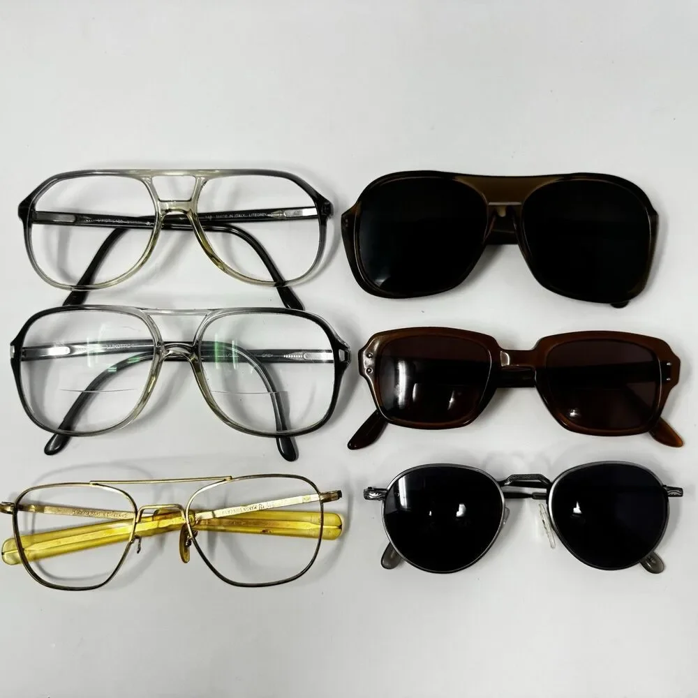 Vintage 70s 80s Eyeglass Sunglass Frames Lot 6 Luxottica Martin-Copeland